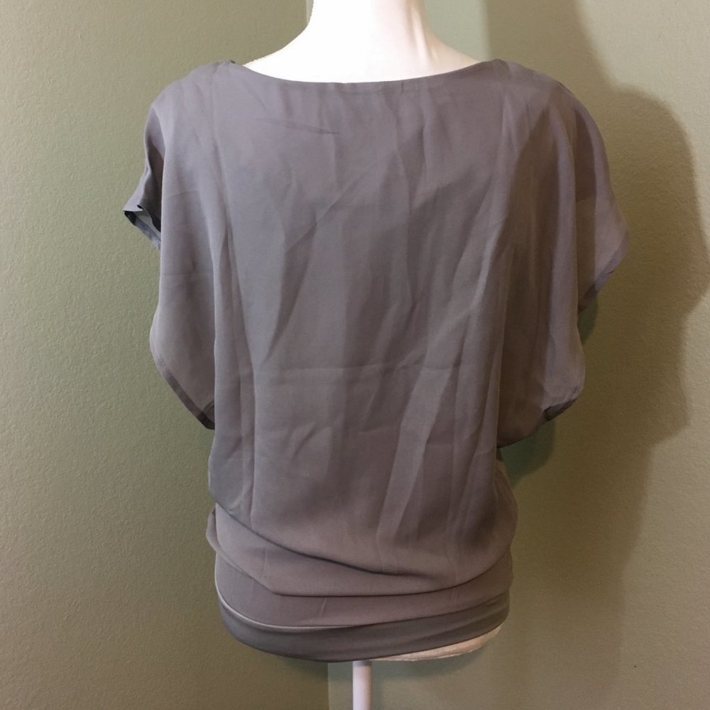 Zeagoo Double Layer Gray Flutter Sleeve Top, Xl - image 2